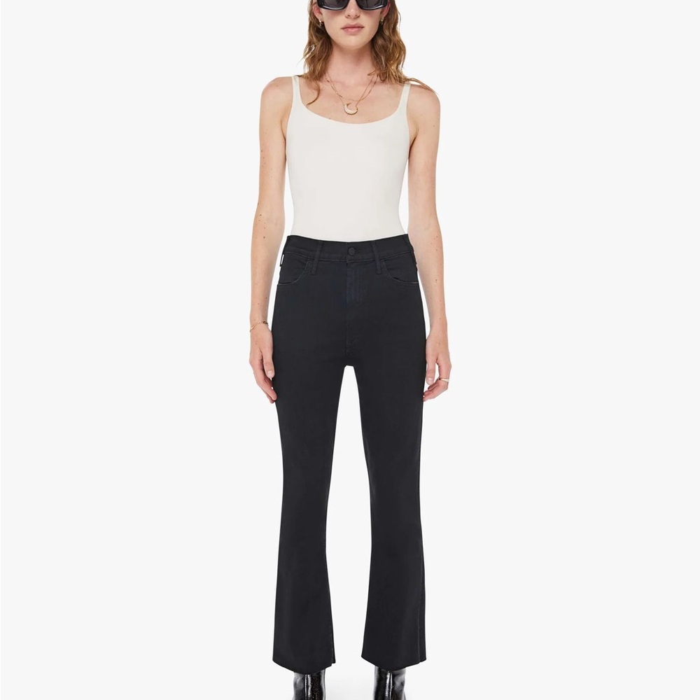 MOTHER The Hustler Ankle Fray in Not Guilty black wash (size 26)